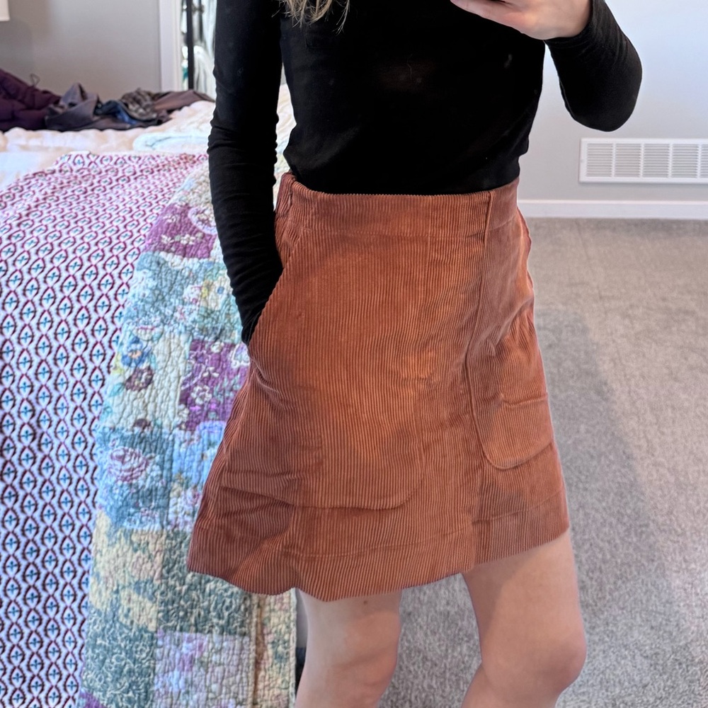 Old Navy Mini Corduroy Skirt Rich Brown NWT